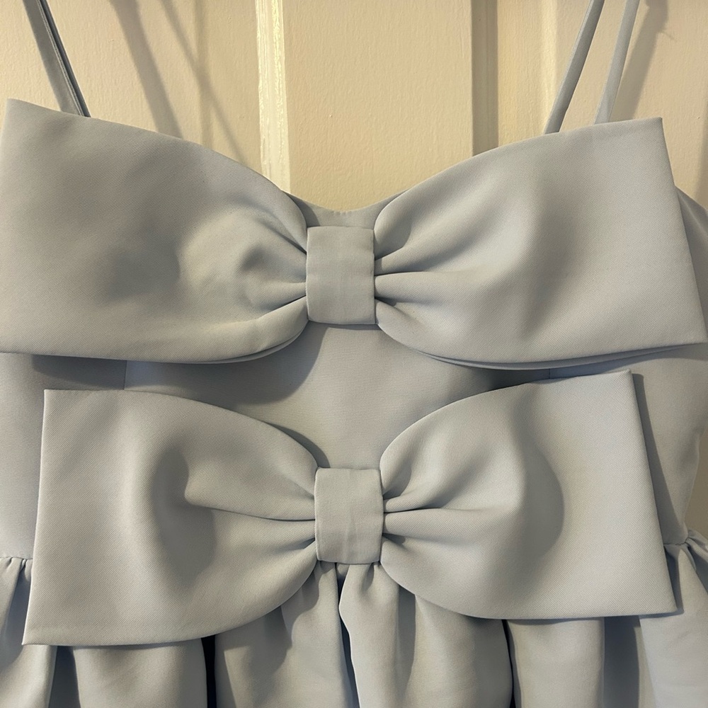 Sachin + Babi Light Blue Dress with Bow Details - Picture 2 of 5